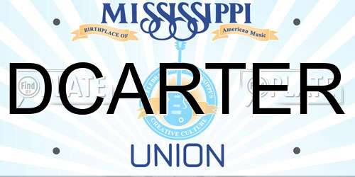 DCARTER Mississippi License Plate