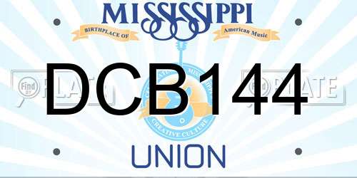 DCB144 Mississippi License Plate
