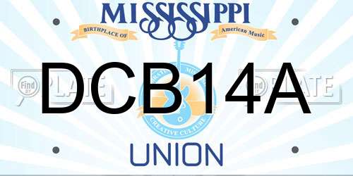 DCB14A Mississippi License Plate