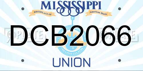 DCB2066 Mississippi License Plate