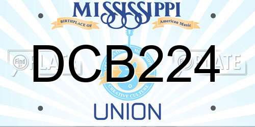DCB224 Mississippi License Plate