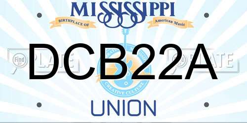 DCB22A Mississippi License Plate