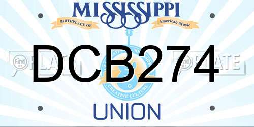DCB274 Mississippi License Plate