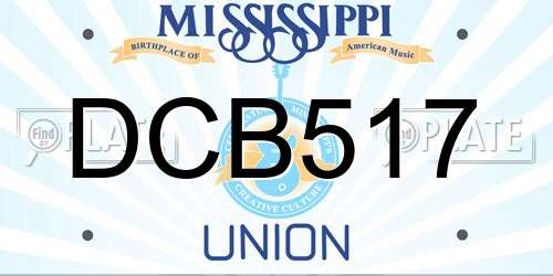 DCB517 Mississippi License Plate