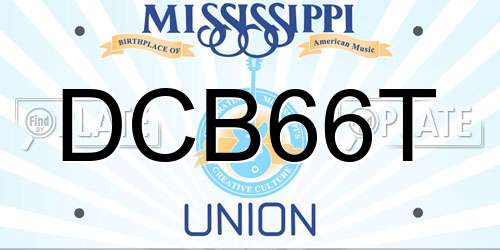 DCB66T Mississippi License Plate