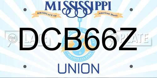 DCB66Z Mississippi License Plate