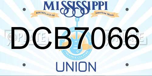 DCB7066 Mississippi License Plate