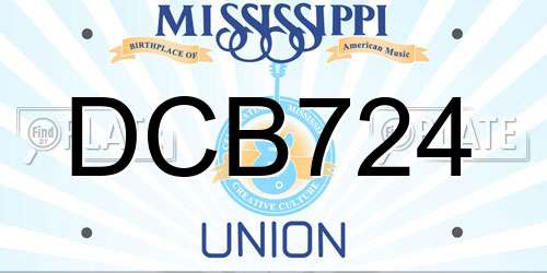 DCB724 Mississippi License Plate