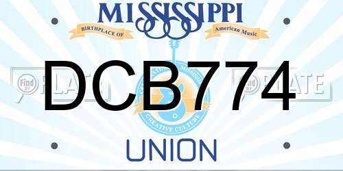 DCB774 Mississippi License Plate