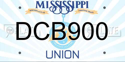 DCB900 Mississippi License Plate