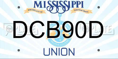DCB90D Mississippi License Plate