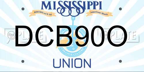DCB90O Mississippi License Plate