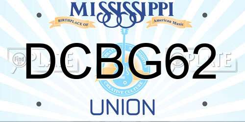 DCBG62 Mississippi License Plate