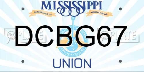 DCBG67 Mississippi License Plate