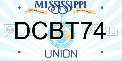 DCBT74 Mississippi License Plate