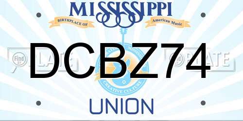 DCBZ74 Mississippi License Plate