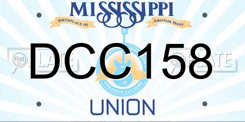 DCC158 Mississippi License Plate