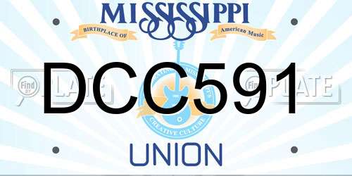 DCC591 Mississippi License Plate