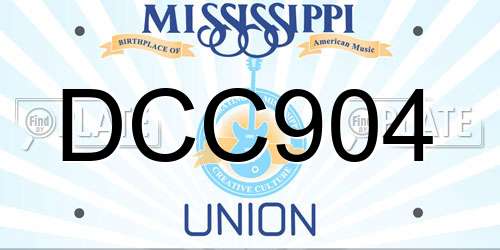 DCC904 Mississippi License Plate