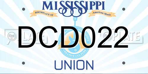 DCD022 Mississippi License Plate