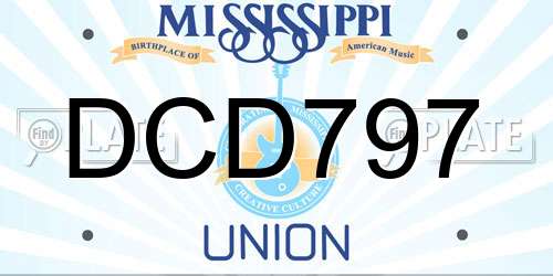 DCD797 Mississippi License Plate