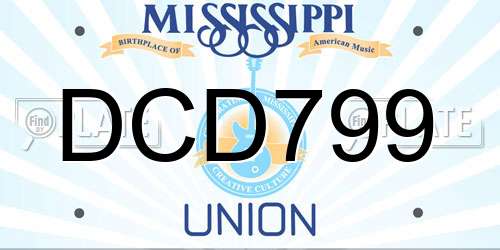 DCD799 Mississippi License Plate