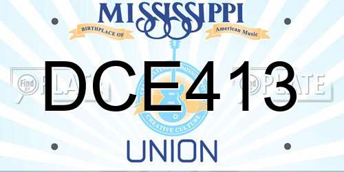DCE413 Mississippi License Plate