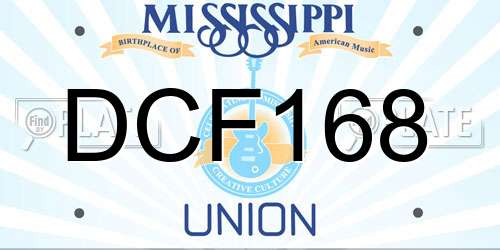 DCF168 Mississippi License Plate