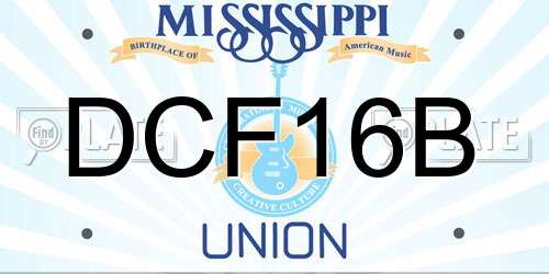 DCF16B Mississippi License Plate