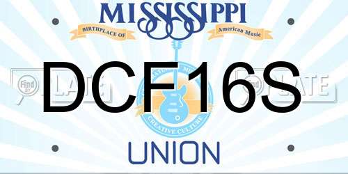 DCF16S Mississippi License Plate