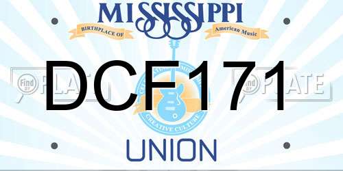 DCF171 Mississippi License Plate