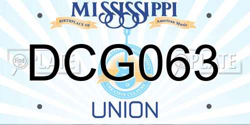 DCG063 Mississippi License Plate
