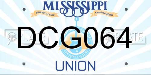 DCG064 Mississippi License Plate