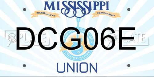 DCG06E Mississippi License Plate