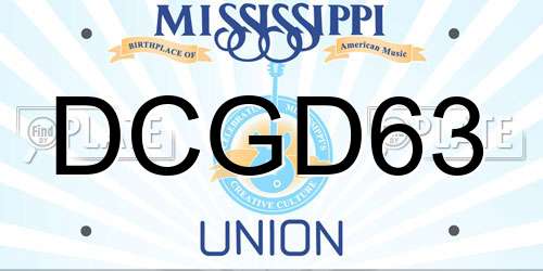 DCGD63 Mississippi License Plate