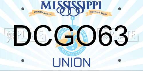 DCGO63 Mississippi License Plate
