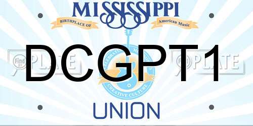 DCGPT1 Mississippi License Plate