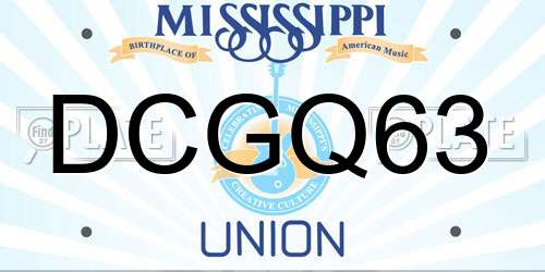 DCGQ63 Mississippi License Plate