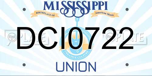 DCI0722 Mississippi License Plate