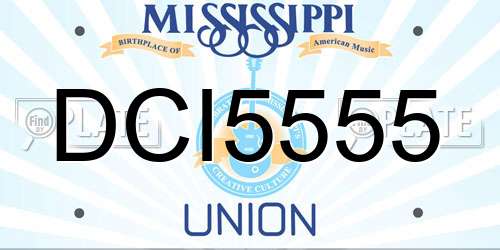 DCI5555 Mississippi License Plate