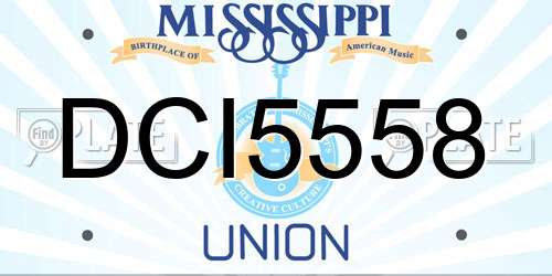 DCI5558 Mississippi License Plate