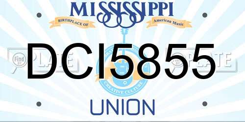 DCI5855 Mississippi License Plate