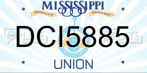 DCI5885 Mississippi License Plate