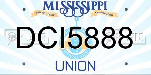 DCI5888 Mississippi License Plate