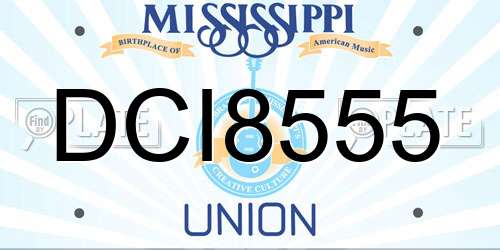 DCI8555 Mississippi License Plate