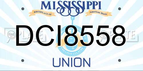 DCI8558 Mississippi License Plate