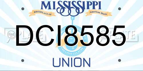 DCI8585 Mississippi License Plate