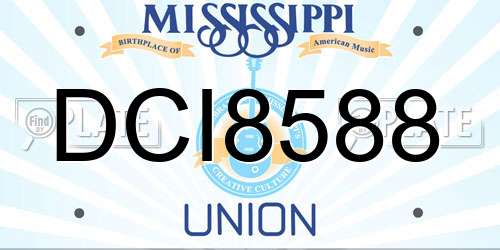 DCI8588 Mississippi License Plate