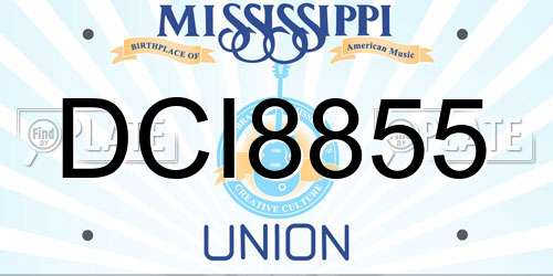 DCI8855 Mississippi License Plate