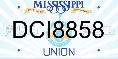DCI8858 Mississippi License Plate